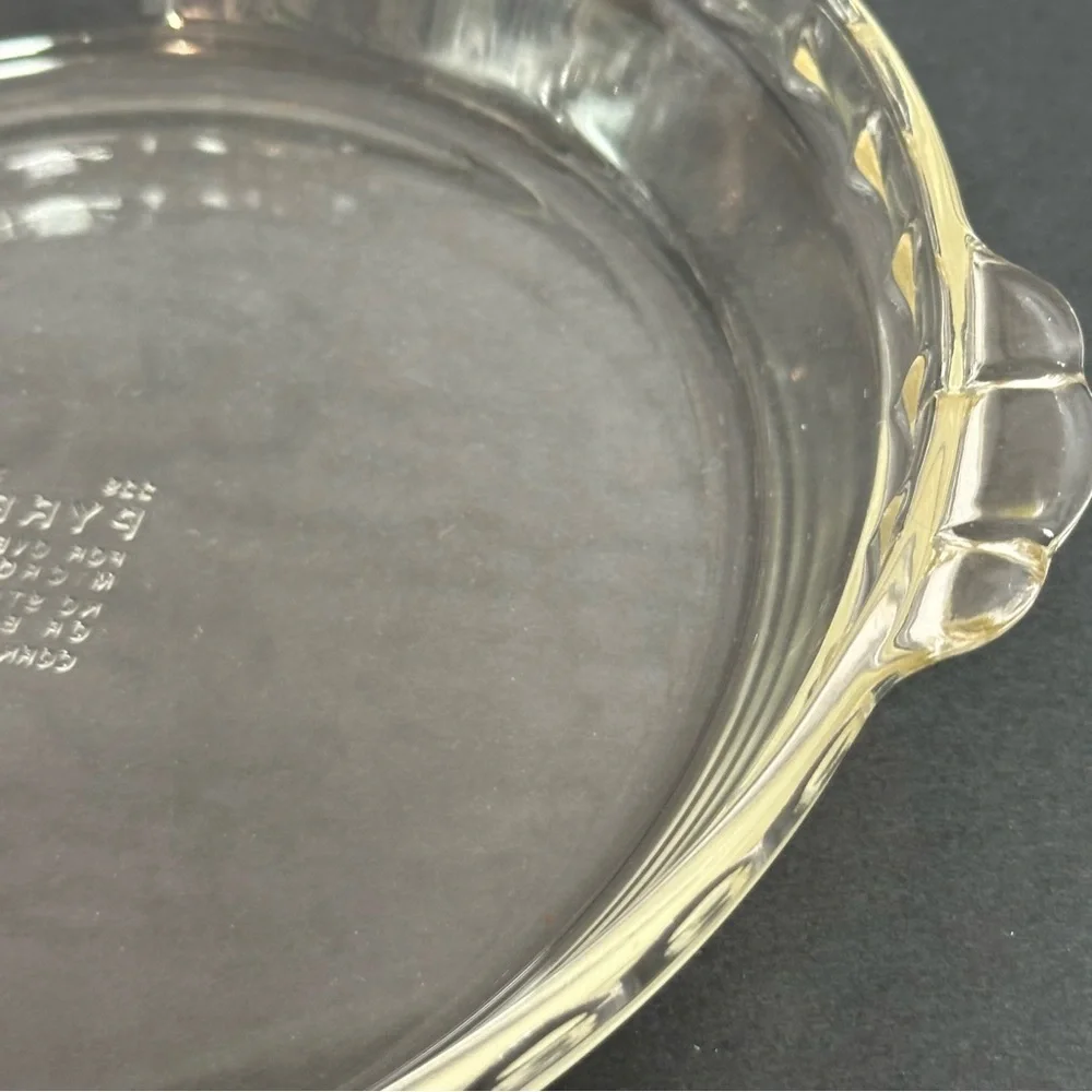 Pyrex Scalloped Edges Corning NY USA 10in Pie Clear Deep Dish Ovenware #229 VTG